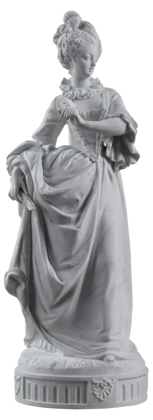 Paul Duboy, Young Girl in a Ball Gown, Bisque Statue