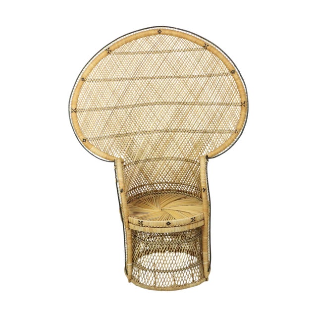 Large Boho Peacock Emanuelle Chair in Rattan, 1960s For Sale - Image 9 of 16