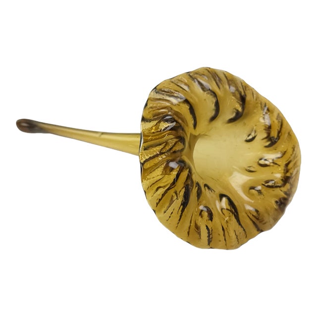 Antique C. 1900 Amber Glass Trumpet Flower Figurine Vase Epergne For Sale