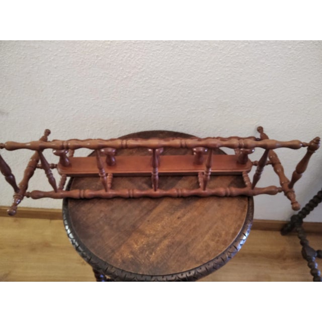 Light Yellow Antique Light Turned Wood Coat Rack, Early 20th Century For Sale - Image 8 of 13