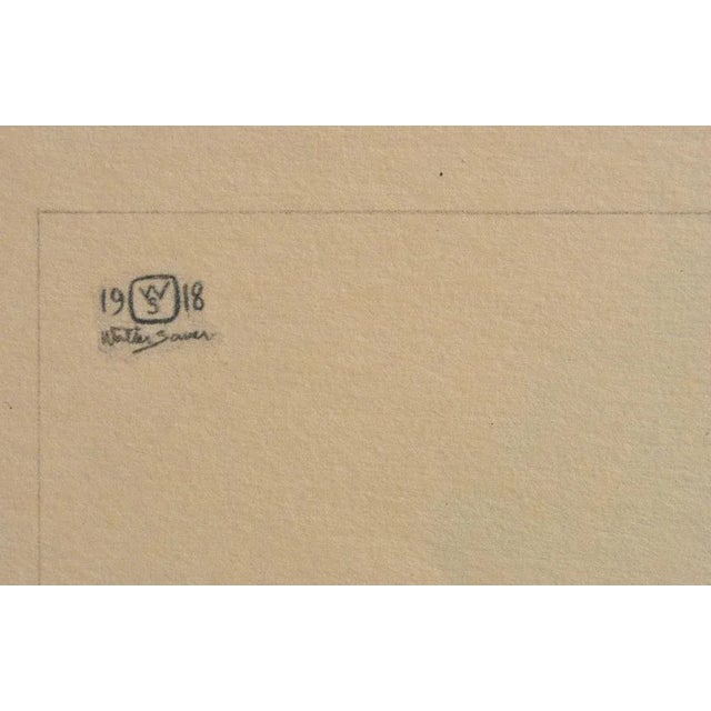 Modern Walter Sauer, Dreamer in Blue, Signed Engraving For Sale - Image 3 of 7