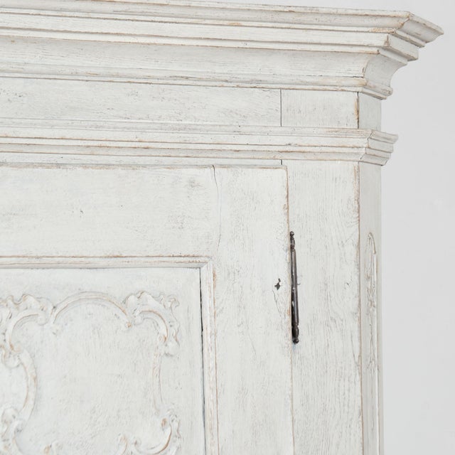 Early 19th Century Early 19th Century Swedish White Painted Oak Single Door Armoire For Sale - Image 5 of 13