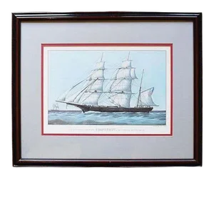 Framed Lithograph of the Grapeshot Clipper Ship Joseph Currier & Ives