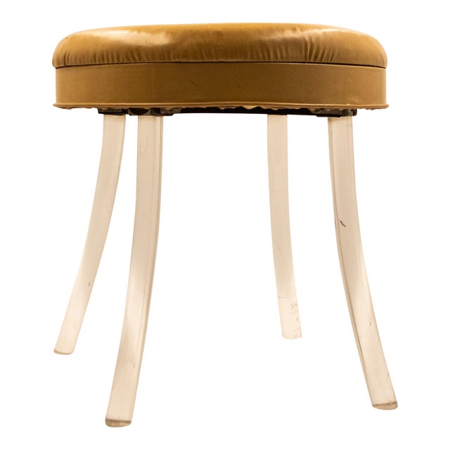 1950s Reflec-Tone Corp Hollywood Regency Lucite Vanity Stool For Sale
