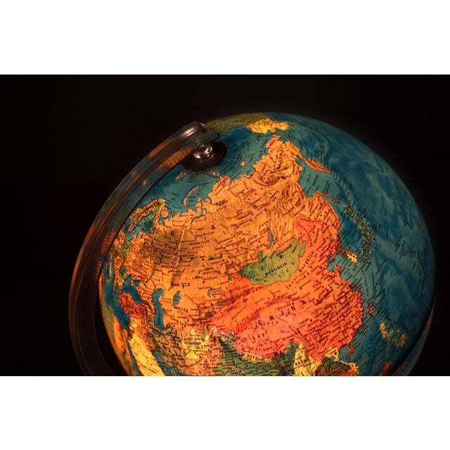 1980s Vintage Italian Rand McNally Illuminated 12" Globe - Lights Up For Sale - Image 5 of 7