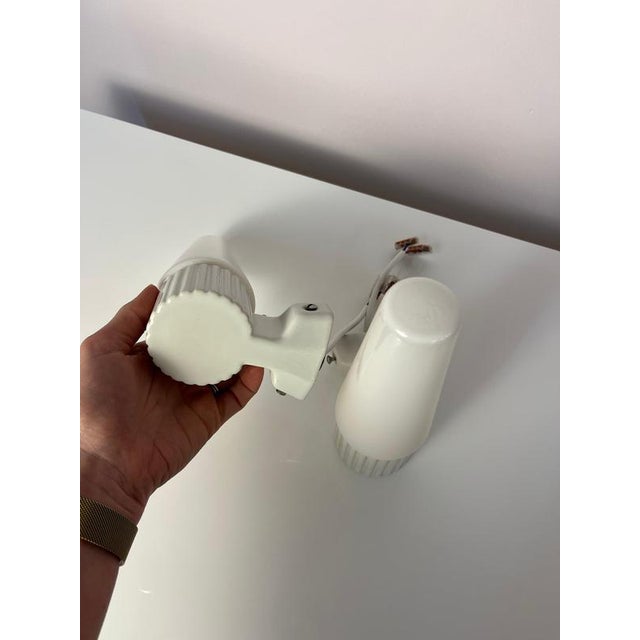 Glass Vintage Model 6020 Wall Lamps in White by Sigvard Bernadotte for Ifö, Set of 2 For Sale - Image 7 of 11