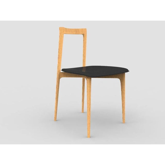 Not Yet Made - Made To Order Grey Chair in Linea 622 Leather and Oak by Collector Studio For Sale - Image 5 of 5