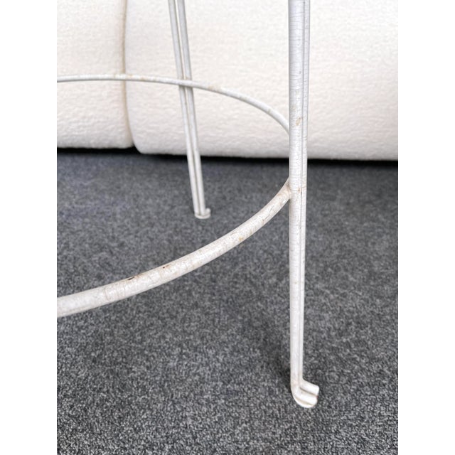 Pair of Bar or counter Stools white enamel Metal Perforated by Maurizio Tempestini. Famous design like Mathieu Matégot....