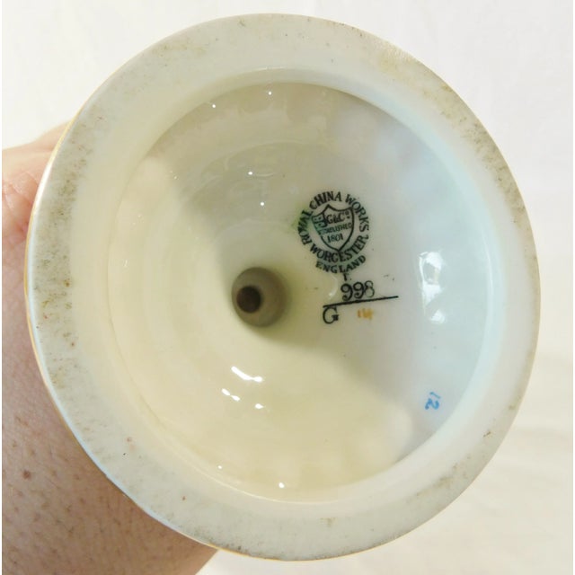 Antique C1896 Royal Worcester England Hand Painted Porcelain Floral Vase For Sale - Image 10 of 12