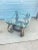 Pair of Hollywood Regency Scrolled Iron & Glass Side Tables With Stone Inset Shelves For Sale In Tampa - Image 6 of 8