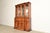 English Baker Furniture Style Regency Flame Mahogany Lighted Breakfront Bookcase Cabinet With Drop Front Secretary Desk, Circa 1940s For Sale - Image 3 of 16