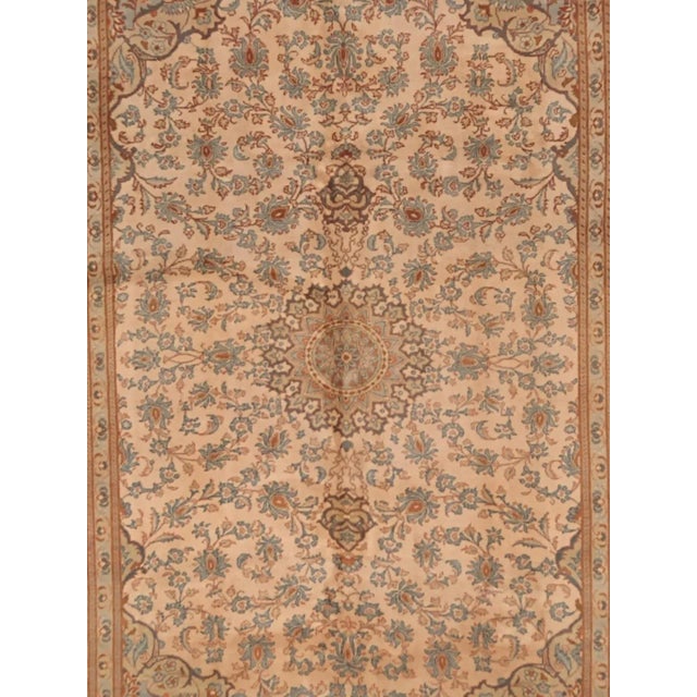 Wool pile genuine hand made Persian Kashan Carpet-