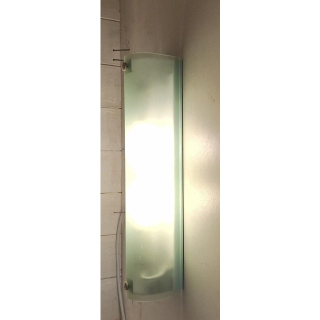Metal Vintage Wall Lamp with Frosted Glass Shade and Chrome-Plated Metal Mount, 2000s For Sale - Image 7 of 7