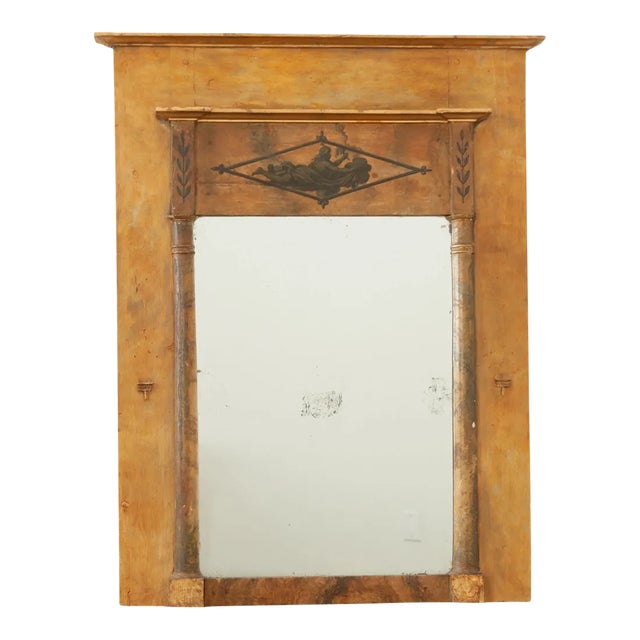Dutch 18th Century Painted Trumeau Mirror For Sale