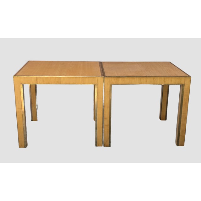 Square Maple and Brass Coffee Tables, Italy, 1980s, Set of 2 For Sale - Image 3 of 13