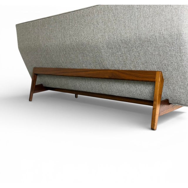 1960s 1960s Jens Risom Sofa - Mid Century Modern - Model 250 Armless Sofa With Walnut Base For Sale - Image 5 of 9