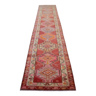 1970s Vintage Hand Knotted Runner Kitchen Decor Hallway Rug For Sale