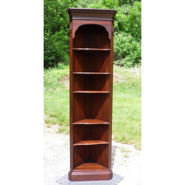 Vintage Ethan Allen Court Solid Cherry Corner Bookcase Chairish