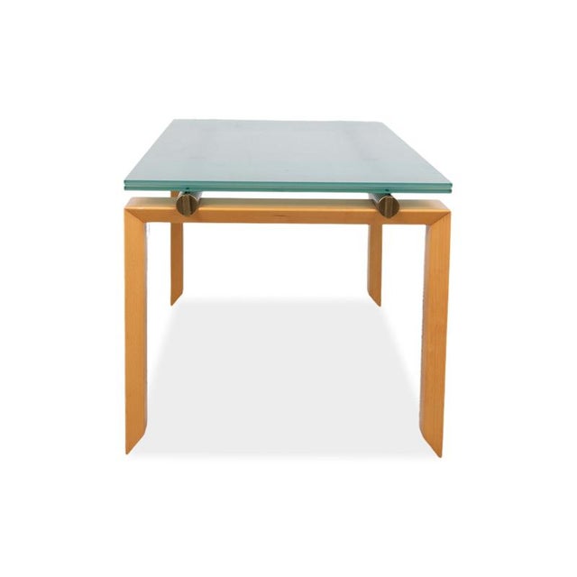 Wooden Stilt Dining Table with Glass from Desalto For Sale - Image 13 of 14