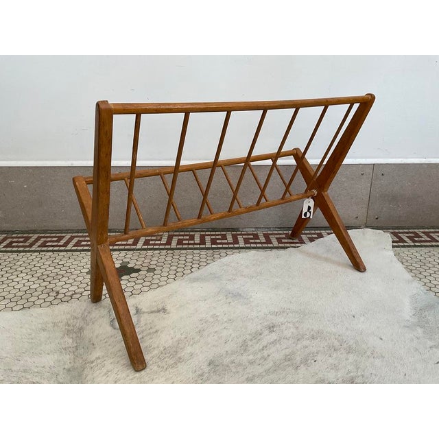 Mid 20th Century Danish Modern Spindle Wood Magazine Rack For Sale In Raleigh - Image 6 of 10