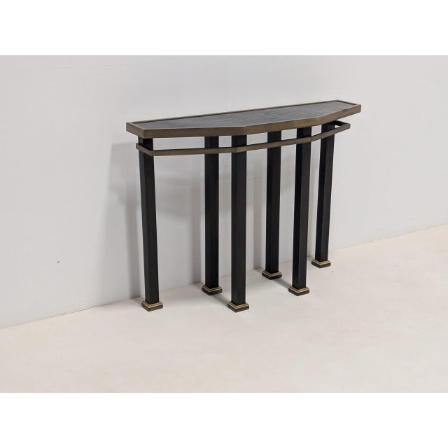 Metal Bespoke Brass Console Table For Sale - Image 7 of 13