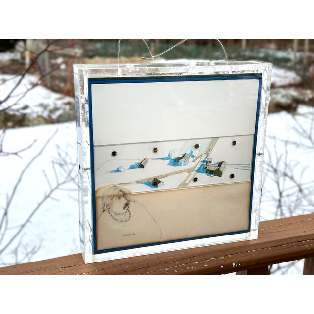 Mike Lynch Mixed Media Drawing – 1971 Modern Artwork in Acrylic Frame - Minnesota For Sale - Image 4 of 12