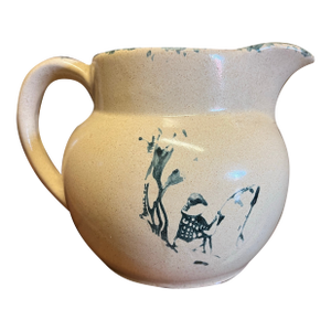 Vintage Bybee Pottery Pitcher With Boy Fishing