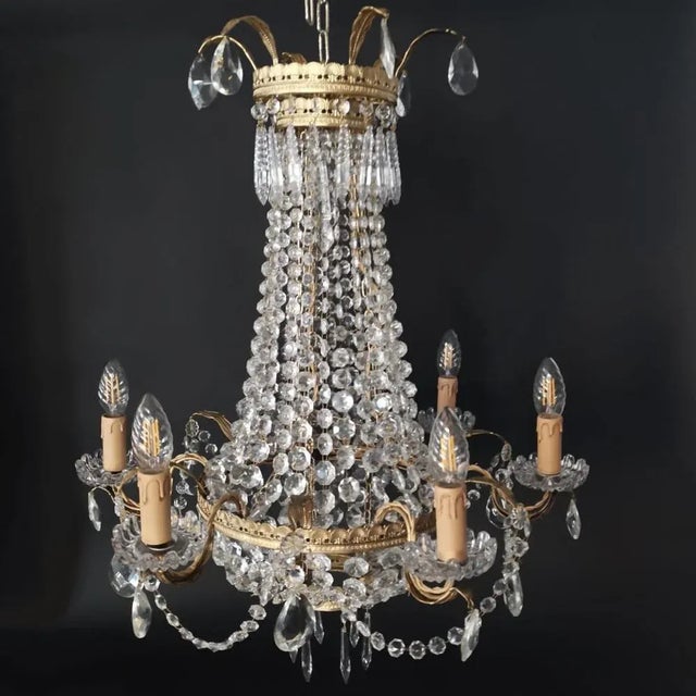 Lüstre a Corbeille Chandelier, 1890s For Sale - Image 3 of 11