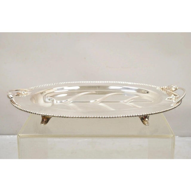 Vintage LBS Co English Art Nouveau Meat Cutlery Silver Plated Serving Platter Tray For Sale - Image 10 of 12