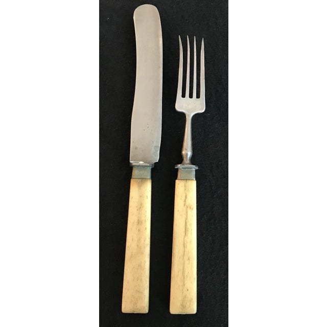 Bone Fork and Knife Set from England - good condition! DETAILS Country: UK Condition: Good Year: 1860 or earlier...
