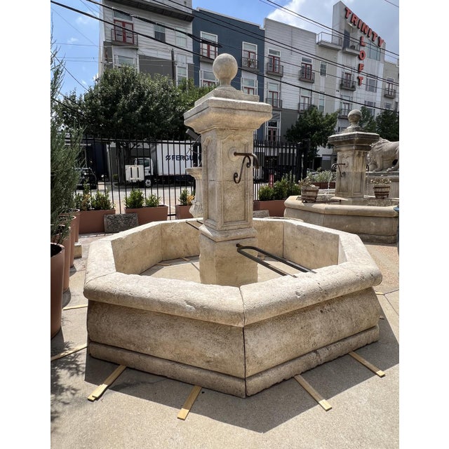 Le Louvre Carved Limestone Center Fountain From the South of France For Sale - Image 14 of 16