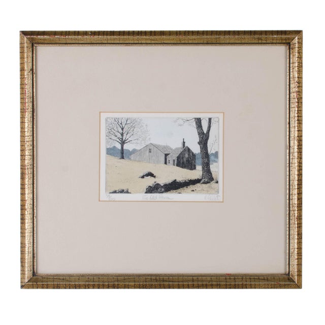 Carol Collette New England Farm Series HandPainted Etchings A Pair