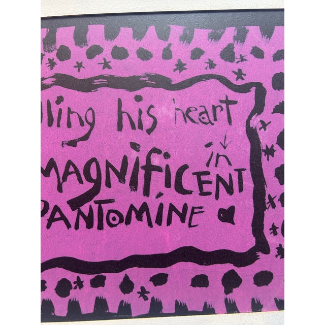 Folk Art 1960’s Original Pop Art Serigraph Silkscreen Print Folk Art Words For Sale - Image 3 of 6