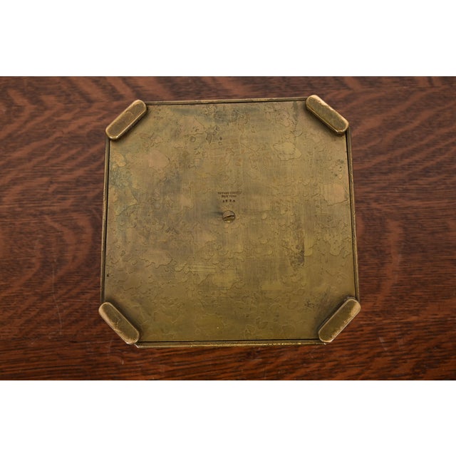 Tiffany Studios New York Chinese Pattern Bronze Large Inkwell For Sale - Image 11 of 14