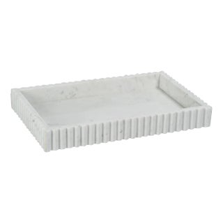 Calabria Scalloped Vanity Marble Tray, Large For Sale