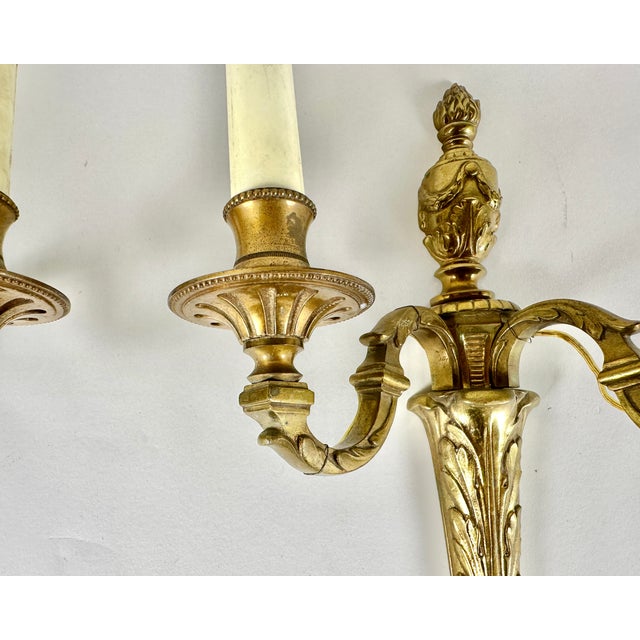 Mid-Century French Brass Wall Sconces, 1950s, Set of 2 For Sale - Image 6 of 7