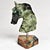 Gemstone Emerald Horse Bust Sculpture Olive Black Hand Carved For Sale In Los Angeles - Image 6 of 11