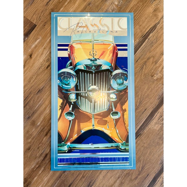 1980s Vintage Classic Reflections, Mercedes Benz Lithograph on Mirrored Mylar For Sale - Image 5 of 12