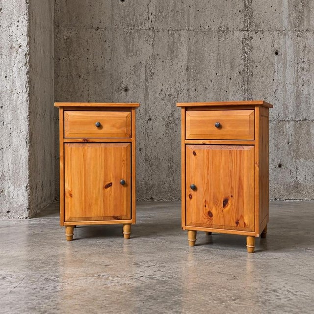 Leksvik Bedside Table with Drawer and Cupboard with Left and Right Doors from Ikea, Set of 2 For Sale - Image 6 of 6