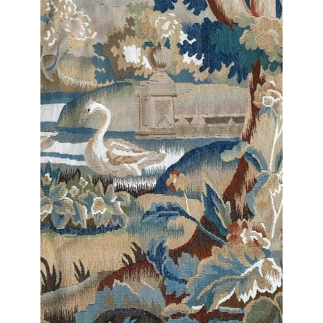Handwoven Landscape with River and Birds Tapestry in the style of Aubusson, 2000 For Sale - Image 17 of 18