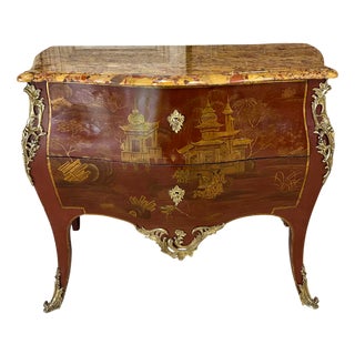 Louis XV Commode in Far Eastern Lacquer, 1890s For Sale