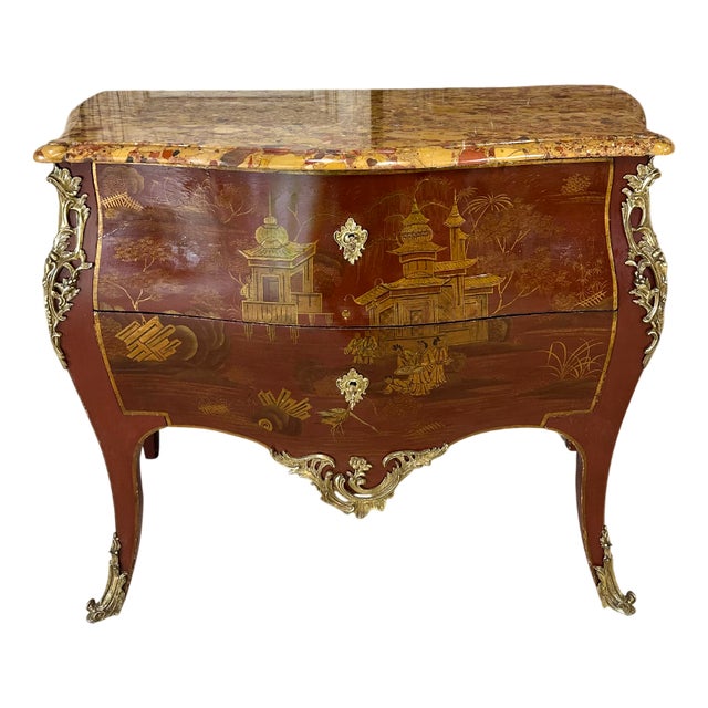 Louis XV Commode in Far Eastern Lacquer, 1890s For Sale