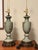 1930s 1930s Victorian Neoclassical Celadon Glass Table Lamps With Gold Accents and Detailed Filigree Ormolu Bases, a Pair For Sale - Image 5 of 11