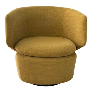 West Elm Crescent Swivel Chair in Horseradish For Sale