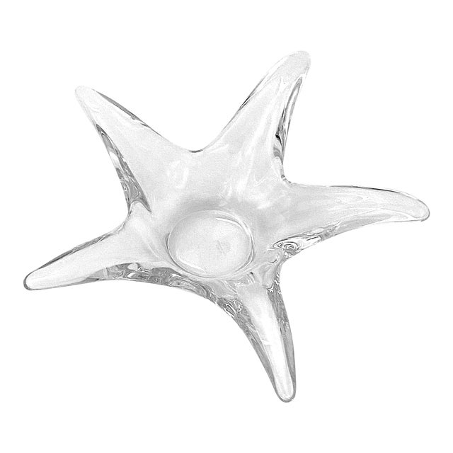 Starfish Crystal Bowl French Signed Cofrac Art Verrier For Sale