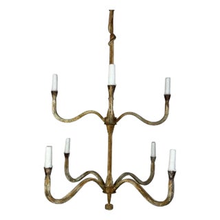 Benedict Two-Tier Wrought Iron Chandelier by Miamar Home For Sale