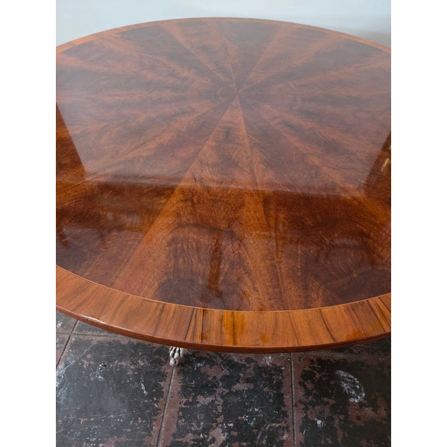 Antique 1940s Regency Style Large 71- Inch Mahogany Dining Table Game Table For Sale - Image 4 of 15