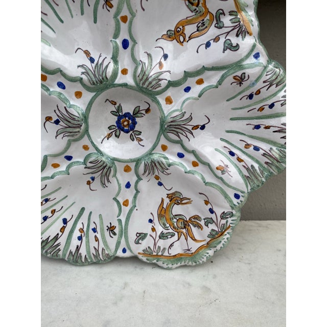 Rustic French Faience Oyster Plate Moustiers Style, Circa 1940 For Sale - Image 3 of 5