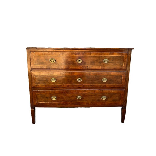 Louis XVI Chest of Drawers in Inlaid Walnut, 1800s For Sale - Image 5 of 14