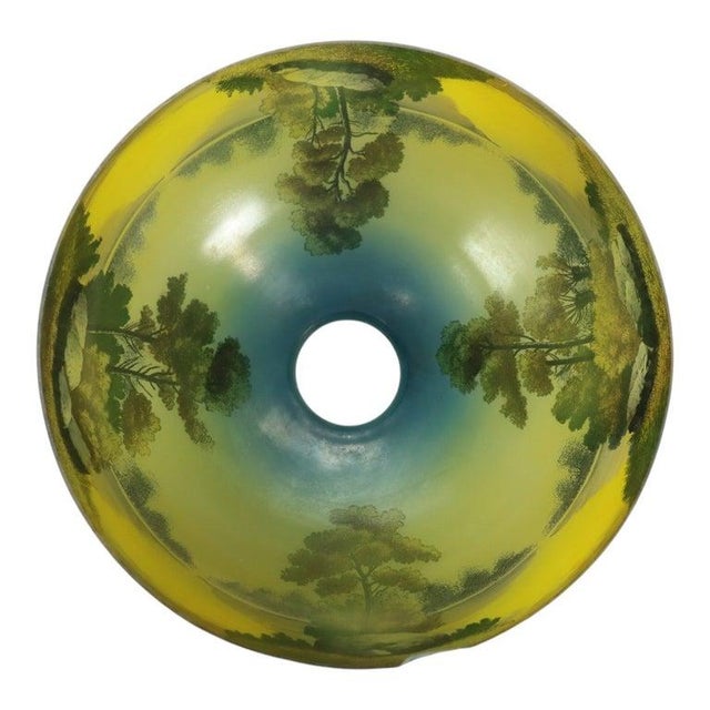 Arts & Crafts Phoenix Reverse Painted Landscape Lamp C1920 For Sale - Image 4 of 10